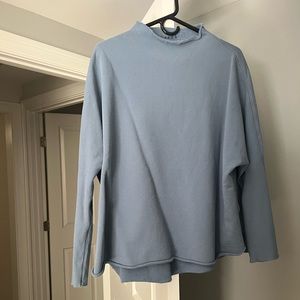 Frank and Eileen Effie Long Sleeve Funnel Neck Caplet in gorgeous blue!